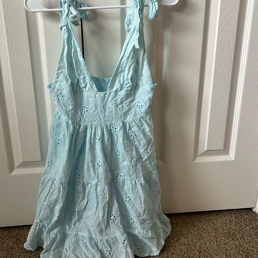 Blue floral beach dress